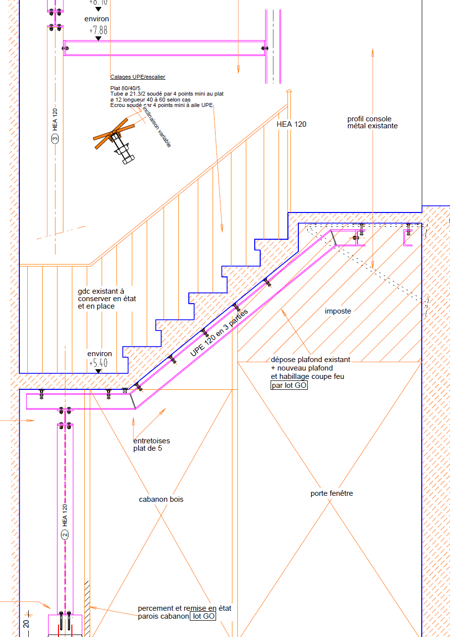 plan 2d escalier