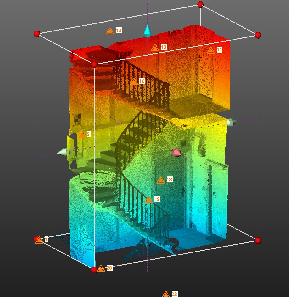 Relevé 3d d’une cage d’escalier